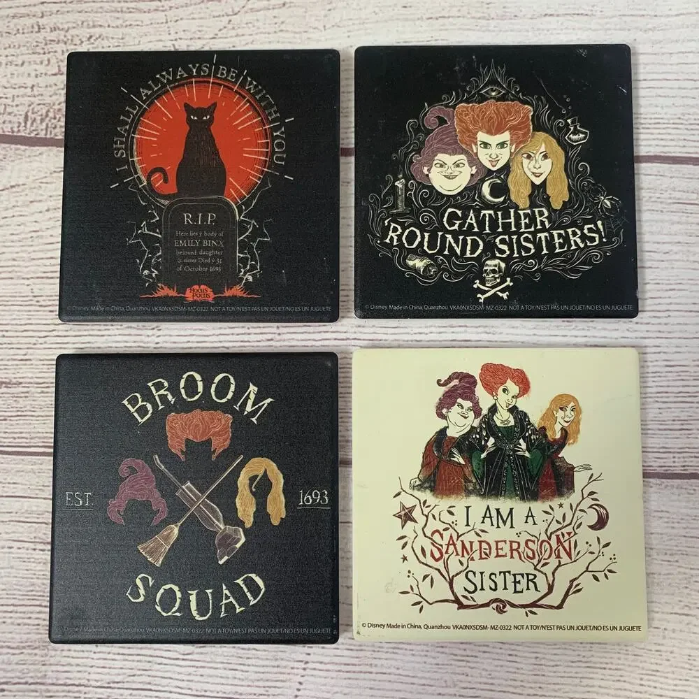 Hocus Pocus Coaster Set of 4 Ceramic Coasters Sanderson Sisters Halloween 4